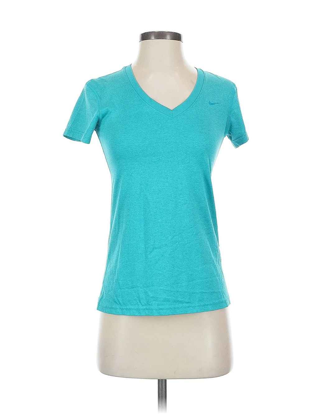 Nike Women's Teal V-Neck Short Sleeve Top